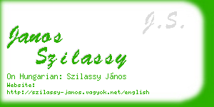 janos szilassy business card