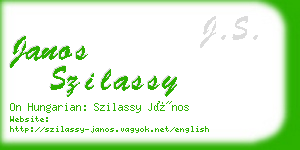 janos szilassy business card